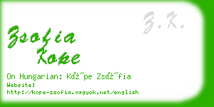 zsofia kope business card